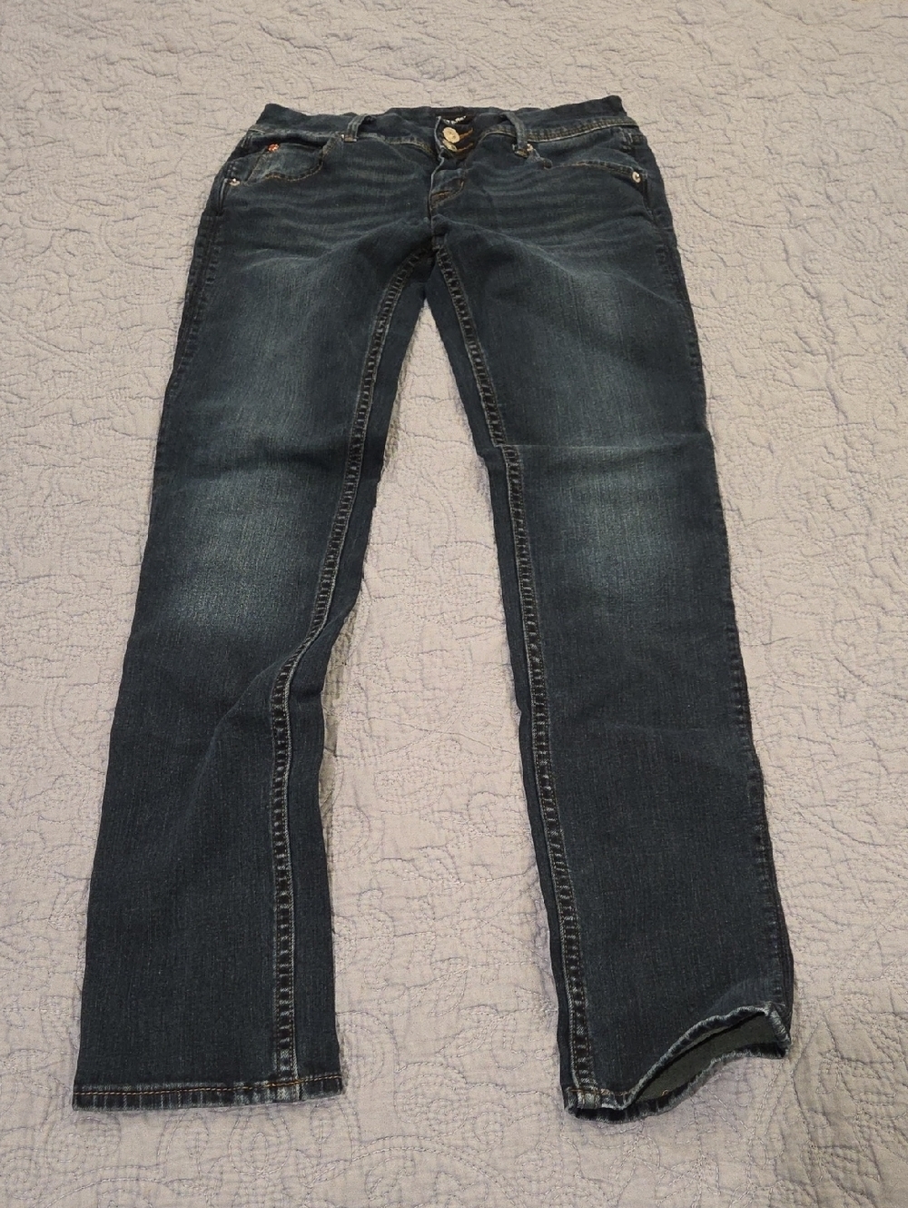 Hudson Jeans Women's Colin Flap Skinny Dark Blue Denim Size 27!